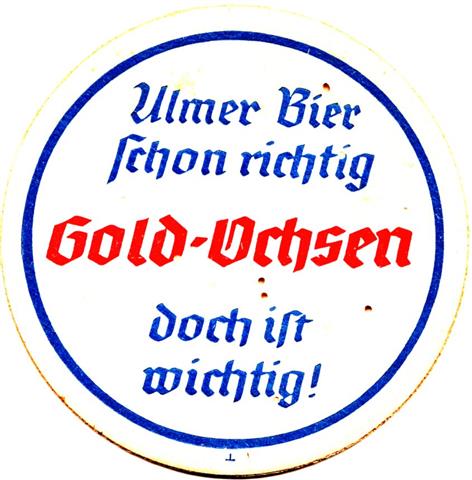 ulm ul-bw gold ochsen ochse 3b (rund215-schon richtig-schmaler rand-blaurot)